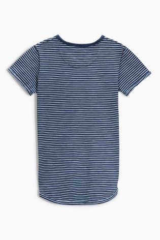 Indigo Striped V-Neck T-Shirt (3-16yrs)